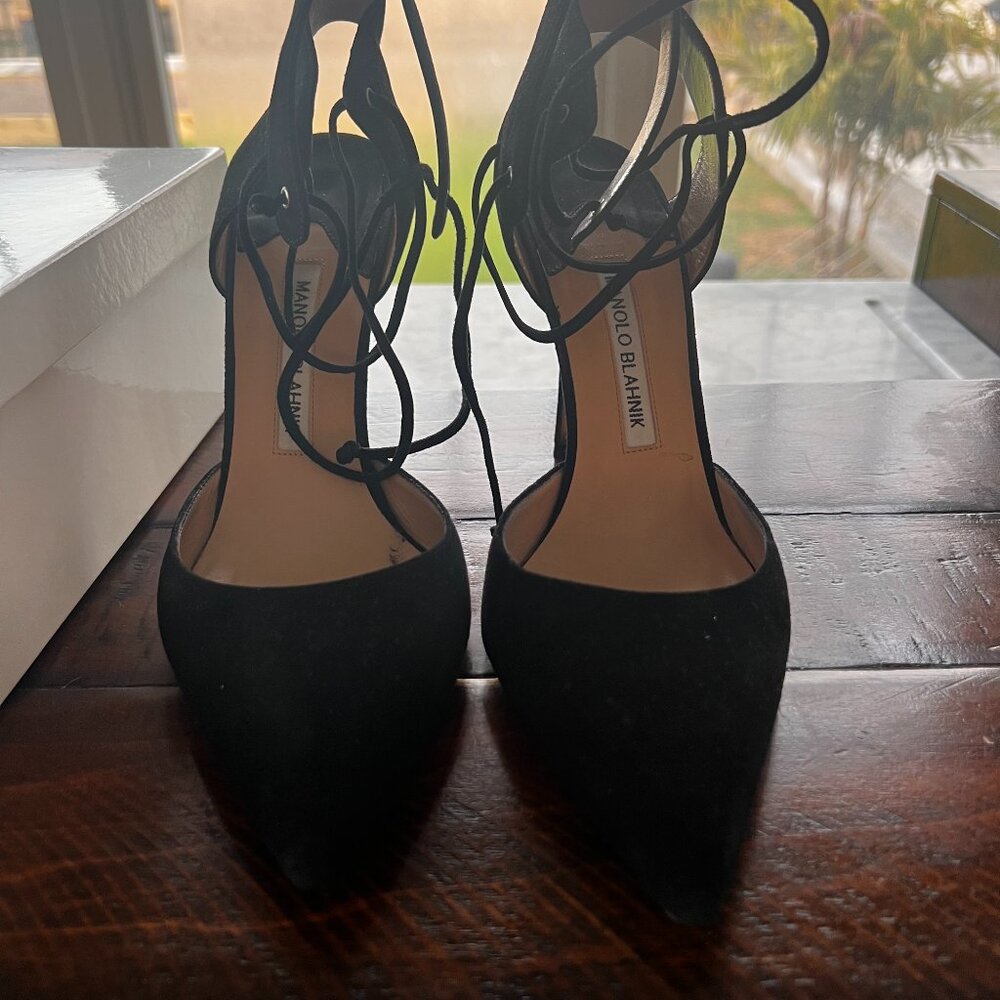 Black Suede Manolo Blahnik heels